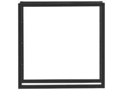 Porte-Bûches Range-Bûches Pour Bois De Chauffage Intérieur Extérieur Acier Laqué 100 X 100 X 25 Cm Noir [en.casa] -Electroménager Soldes abri de jardin 10067195