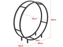 Porte-Bûches Rond Knivsta 82 X 80 X 20 Cm Noir [en.casa] -Electroménager Soldes abri de jardin 10067203