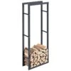 Porte-Bûches Range-Bûches Pour Bois De Chauffage Pour Intérieur Extérieur Acier Laqué 60 X 150 X 25 Cm Gris [en.casa] -Electroménager Soldes abri de jardin 10067215