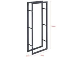 Porte-Bûches Range-Bûches Pour Bois De Chauffage Pour Intérieur Extérieur Acier Laqué 60 X 150 X 25 Cm Gris [en.casa] -Electroménager Soldes abri de jardin 10067219