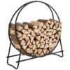 Porte-Bûches Rond Kalix 102 X 95 X 33 Cm Noir [en.casa]