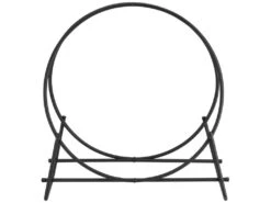 Porte-Bûches Rond Kalix 102 X 95 X 33 Cm Noir [en.casa] -Electroménager Soldes abri de jardin 10067237