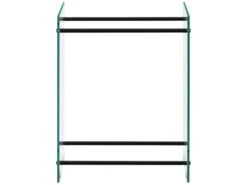 Porte-Bûches Range-Bûches Pour Bois De Chauffage Verre Trempé Acier Laqué 60 X 80 X 35 Cm Transparent Noir [en.casa] -Electroménager Soldes abri de jardin 10067243