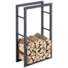 Porte-Bûches Range-Bûches Pour Bois De Chauffage Pour Intérieur Extérieur Acier Laqué 60 X 100 X 25 Cm Gris [en.casa] -Electroménager Soldes abri de jardin 10067279