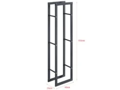 Porte-Bûches Range-Bûches Pour Bois De Chauffage Pour Intérieur Extérieur Acier Laqué 40 X 150 X 25 Cm Gris [en.casa] -Electroménager Soldes abri de jardin 10067307