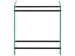 Porte-Bûches Range-Bûches Pour Bois De Chauffage Verre Trempé Acier Laqué 60 X 60 X 35 Cm Transparent Noir [en.casa] -Electroménager Soldes abri de jardin 10067379