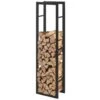 Porte-Bûches Range-Bûches Pour Bois De Chauffage Intérieur Extérieur Acier Laqué 40 X 150 X 25 Cm Noir [en.casa] -Electroménager Soldes abri de jardin 10067399
