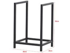 Range-bûches Torsås En Acier 40 X 30 X 50 Cm Noir [en.casa] -Electroménager Soldes abri de jardin 9095651