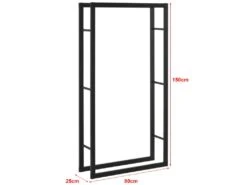 Range-bûches Täby En Acier 80 X 25 X 150 Cm Noir [en.casa] -Electroménager Soldes abri de jardin 9095677
