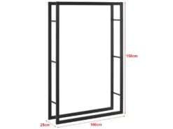 Range-bûches Täby En Acier 100 X 25 X 150 Cm Noir [en.casa] -Electroménager Soldes abri de jardin 9627369