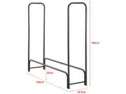 Range-bûches Kwethluk Pour Intérieur Extérieur 124 X 124 X 34,5 Cm Noir [casa.pro] -Electroménager Soldes abri de jardin 9627399