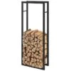 Range-bûches Täby En Acier 60 X 25 X 150 Cm Noir [en.casa] -Electroménager Soldes abri de jardin 9627425