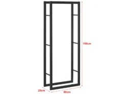 Range-bûches Täby En Acier 60 X 25 X 150 Cm Noir [en.casa] -Electroménager Soldes abri de jardin 9627429