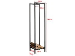 Range-bûches Taarbæk Pour Intérieur / Extérieur 140 X 35 X 35 Cm Noir [en.casa] -Electroménager Soldes abri de jardin 9627491