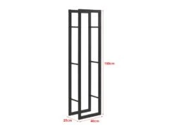 Range-bûches Täby En Acier 40 X 25 X 150 Cm Noir [en.casa] -Electroménager Soldes abri de jardin 9627555