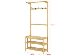 Meuble D'entrée Tornio Portemanteau Avec Banc 168 X 70 X 35 Cm [en.casa] -Electroménager Soldes accessoire de rangement 10065189