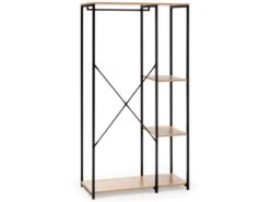 Portemanteau Avec étagère Avec Banc 3 étagères, Couleur Chêne/noir -Electroménager Soldes accessoire de rangement 10065335