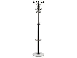 COLOMBE - Portemanteau Bois Massif Noir Et Chrome