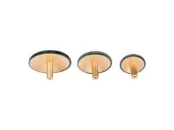 GIZEH - Lots De 3 Patères Rondes Velours Vert Et Aspect Laiton -Electroménager Soldes accessoire de rangement 10065521