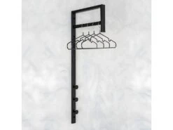 BLORF - Portant Murale Métal Avec Penderie Et Patères -Electroménager Soldes accessoire de rangement 11154619