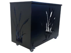 Coffre à Bûches Sur Roulettes Acier Peint Noir H 64cm