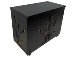 Coffre à Bûches Sur Roulettes Acier Peint Noir H 64cm -Electroménager Soldes accessoire de rangement 11259061