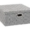 Boite De Rangement Avec Couvercle 31 X 31 X 15 Cm Déco Noir & Blanc -Electroménager Soldes accessoire de rangement 11909589