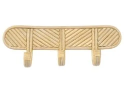 Patère 3 Crochets En Rotin - L40 X P8 X H13,5 Cm - Coloris : Naturel - MALUKI -Electroménager Soldes accessoire de rangement 1202513