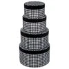 Lot De 4 Boites De Rangement Rondes En Velours Noir Et Blanc -Electroménager Soldes accessoire de rangement 12072905