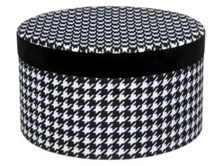 Lot De 4 Boites De Rangement Rondes En Velours Noir Et Blanc -Electroménager Soldes accessoire de rangement 12072909