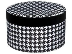 Lot De 4 Boites De Rangement Rondes En Velours Noir Et Blanc -Electroménager Soldes accessoire de rangement 12072911