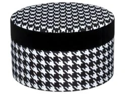 Lot De 4 Boites De Rangement Rondes En Velours Noir Et Blanc -Electroménager Soldes accessoire de rangement 12072913