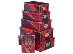 Lot De 6 Boîtes De Rangement Avec Poignées Et Coins En Métal Déco Cirque