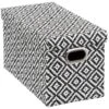Boite De Rangement Avec Couvercle 15 X 31 X 15 Cm Déco Noir & Blanc -Electroménager Soldes accessoire de rangement 12073201