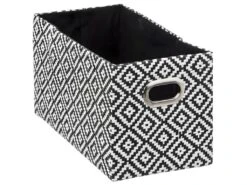 Boite De Rangement Avec Couvercle 15 X 31 X 15 Cm Déco Noir & Blanc -Electroménager Soldes accessoire de rangement 12073205