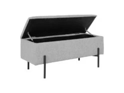BLAIRE - Banc-Coffre Tissu Gris Clair Pieds Métal -Electroménager Soldes accessoire de rangement 12339779