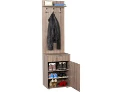 Hall 187X52X36Cm Chêne - Venprodin 8 Hall 187X52X36Cm Chêne - Venprodin -Electroménager Soldes accessoire de rangement 12356727