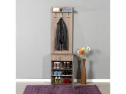 Hall 187X52X36Cm Chêne - Venprodin 9 Hall 187X52X36Cm Chêne - Venprodin -Electroménager Soldes accessoire de rangement 12356729