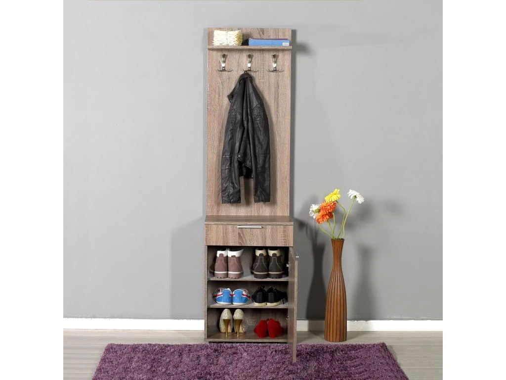 Hall 187X52X36Cm Chêne - Venprodin 6 Hall 187X52X36Cm Chêne - Venprodin – Image 4