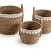 Set De 3 Paniers Yasmina Fibres Naturelles, Blanc/naturel -Electroménager Soldes accessoire de rangement 12447853