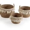 Set De 3 Paniers Jula Fibre Naturelle, Blanc/naturel -Electroménager Soldes accessoire de rangement 12447885