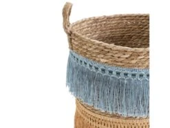 Set De 2 Paniers Indie Fibre Naturelle, Bleu/orange -Electroménager Soldes accessoire de rangement 12448043