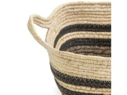 Set De 3 Paniers Luar Fibre Naturelle Et Papier, Marron/beige -Electroménager Soldes accessoire de rangement 12448053