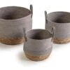 Set De 3 Paniers Neves Fibre Naturelle Et Papier, Gris/naturel -Electroménager Soldes accessoire de rangement 12448057