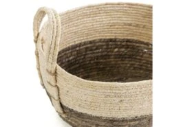 Set De 3 Paniers Xiana Fibre Naturelle, Blanc/marron -Electroménager Soldes accessoire de rangement 12448093