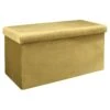 Coffre De Rangement Banc Pliable Velours Côtelé Jaune -Electroménager Soldes accessoire de rangement 12489237