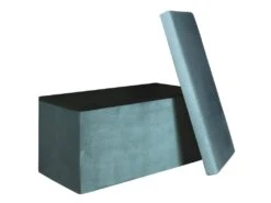 Coffre De Rangement Banc Pliable Velours Côtelé Bleu -Electroménager Soldes accessoire de rangement 12489253