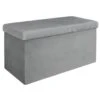 Coffre De Rangement Banc Pliable Velours Côtelé Gris -Electroménager Soldes accessoire de rangement 12489257