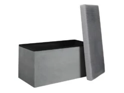 Coffre De Rangement Banc Pliable Velours Côtelé Gris -Electroménager Soldes accessoire de rangement 12489263