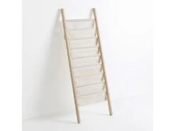 Porte-revues Xoel En Tissu Et Bois Avec 8 Sections